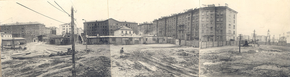 Панорама района застройки 51-го микрорайона г. Мурманска. 1954 г.