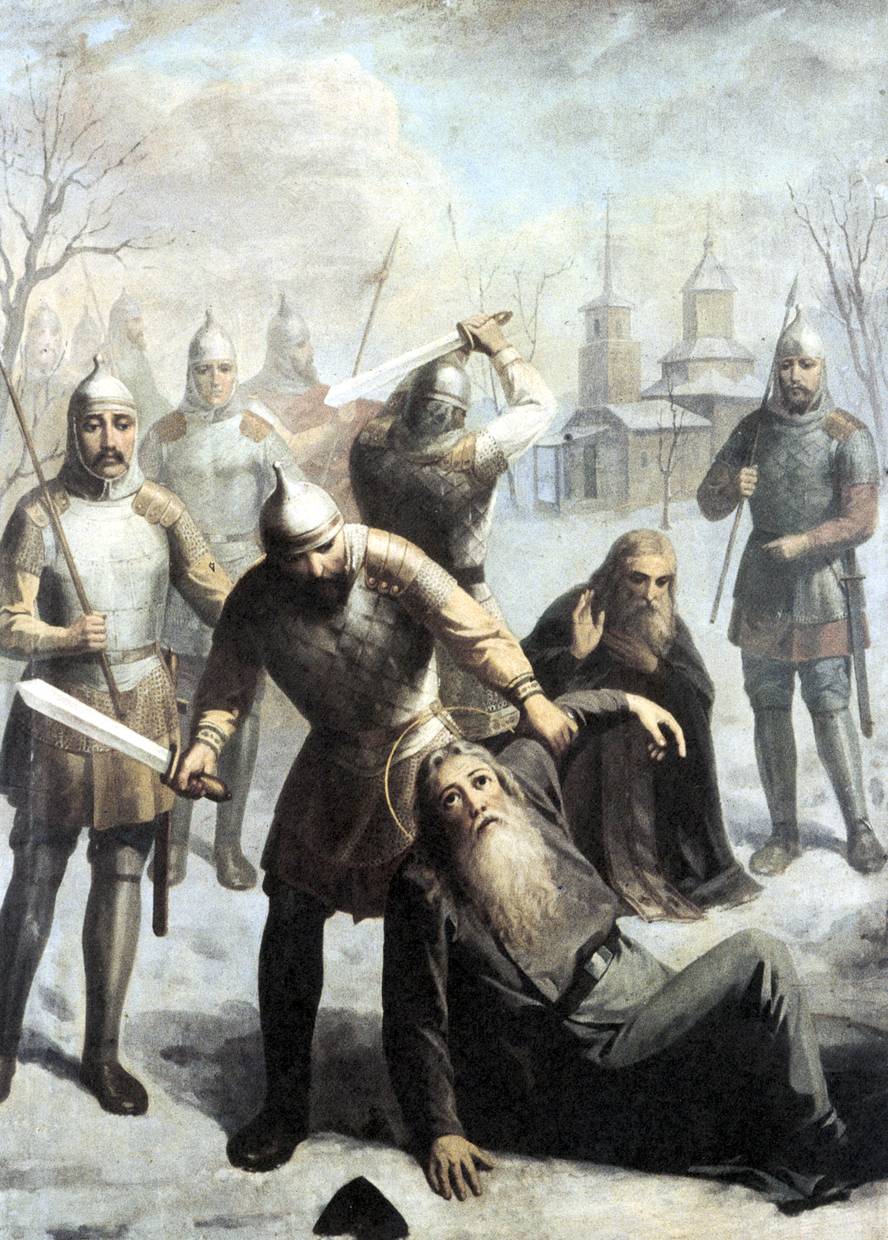 Фрагмент картины, изображающей уничтожение Печенгского монастыря отрядом Пекко Везайнена