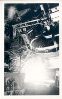 3 - Завод Североникель. Разлив никеля из электропечи на металлическом заводе Североникель. ГАМО. Ф. Р-1310. Оп.6. Д.6419 г.Мончегорск, 1940 г.