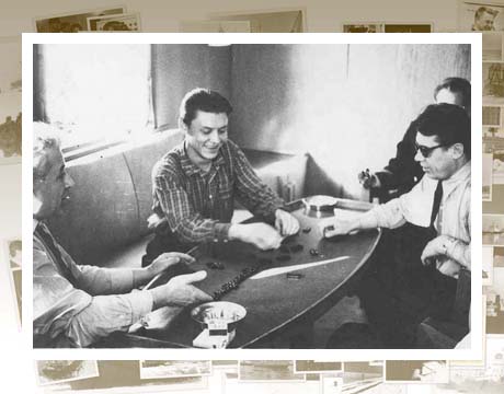 65.Члены экипажа д/э «Ангара» в часы досуга (игра в домино). 1957г. 