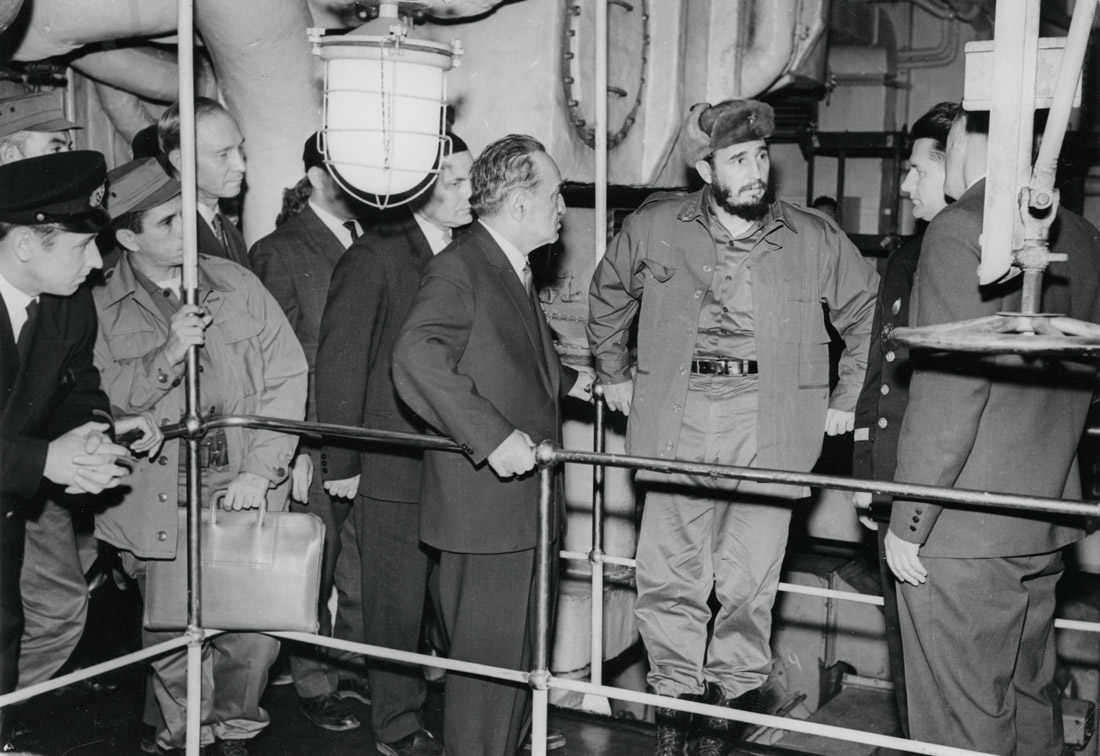 Ф. Кастро в машинном отделении атомного ледокола  «Ленин»   27 апреля 1963 г